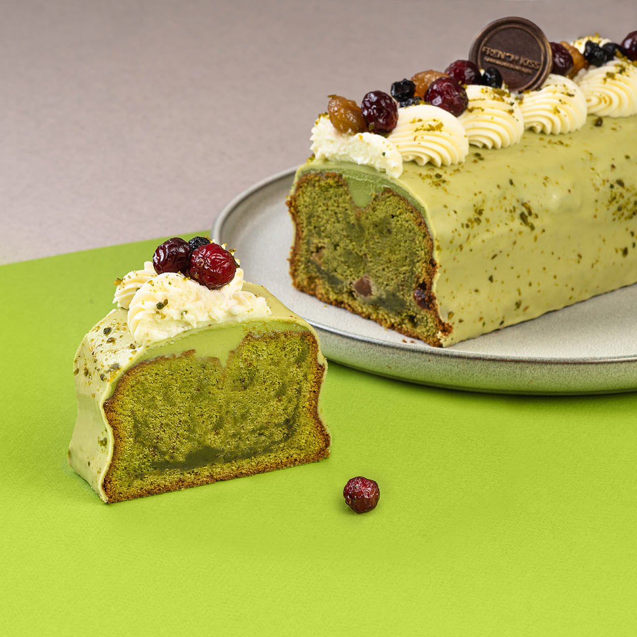Торт «Кекс с  цукатами (с зеленым чаем)                »